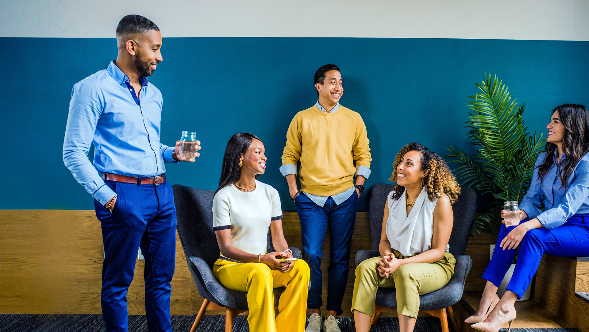 A group of young leaders talking