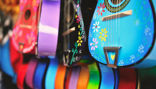 colorful guitars