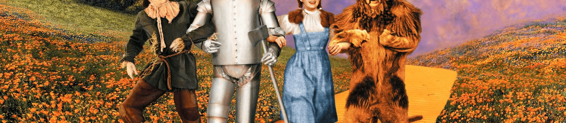 Scarecrow, Tin Man, Dorothy, and Lion from Wizard of Oz